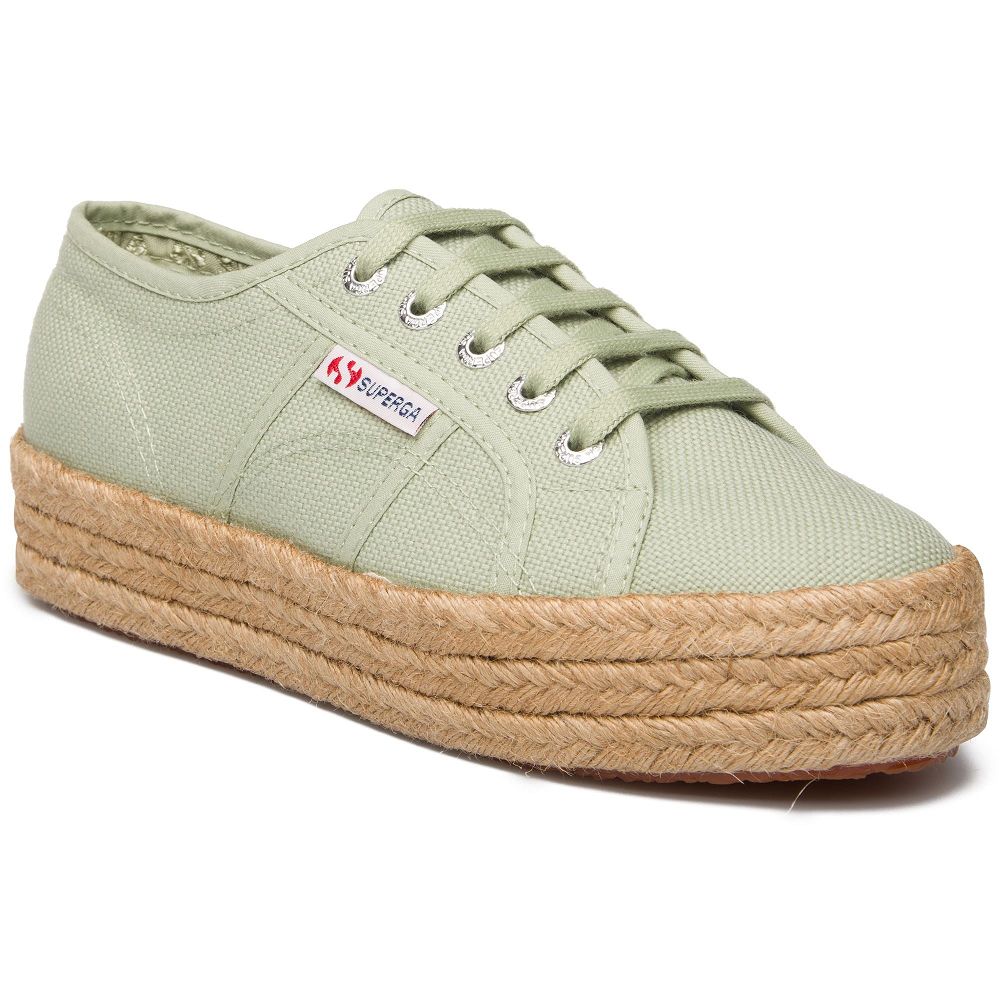 Superga 2730 Rope Green Platform Sneakers - Women's Sneakers USA | US1126189